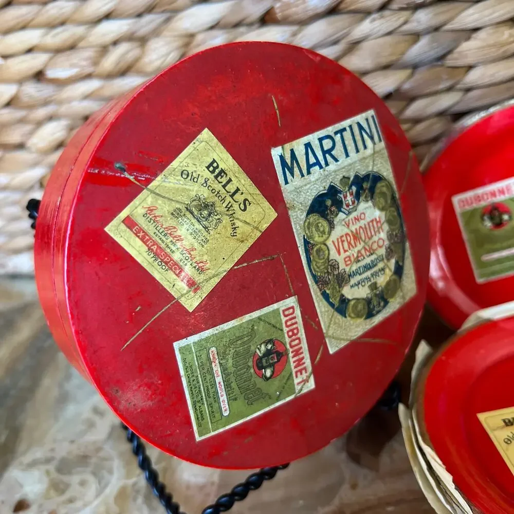 Red Coaster Set in Box: Made in Japan: Vtg